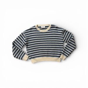 Stylish Blue and Cream Women's Sweater
